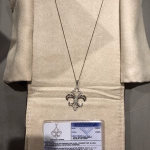Beautiful diamond Fleur de lis necklace.